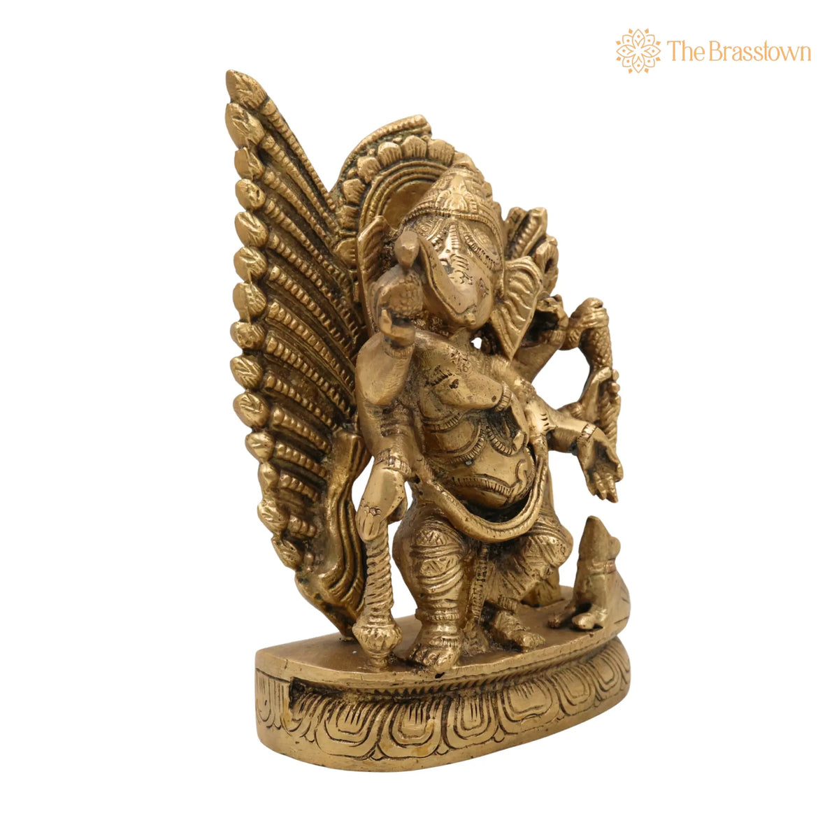 Handcrafted Brass Ganpati Idol – Vinayaka Ganesha Murti for Home Temple Pooja Décor, Peetal Ekadanta Statue 7 Inch 2