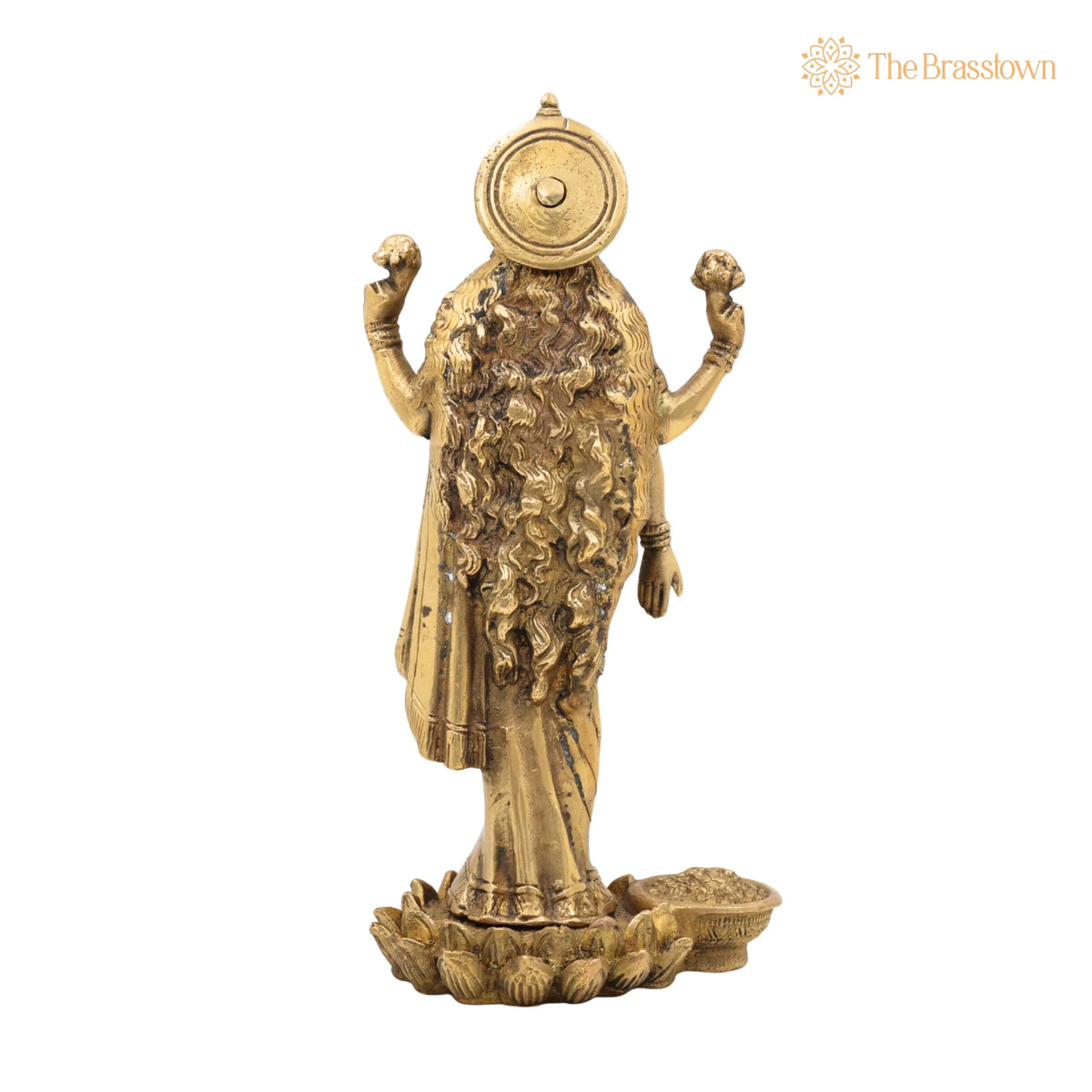 Brass Dhana Lakshmi Idol – Handcrafted Temple, Home Décor & Prosperity 9 Inch 4