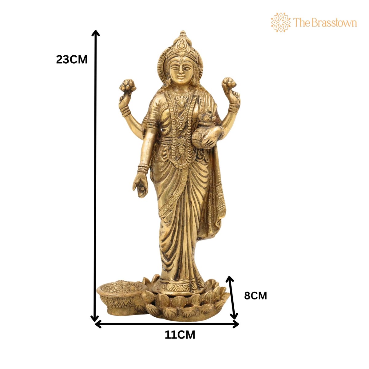 Brass Dhana Lakshmi Idol – Handcrafted Temple, Home Décor & Prosperity 9 Inch 5