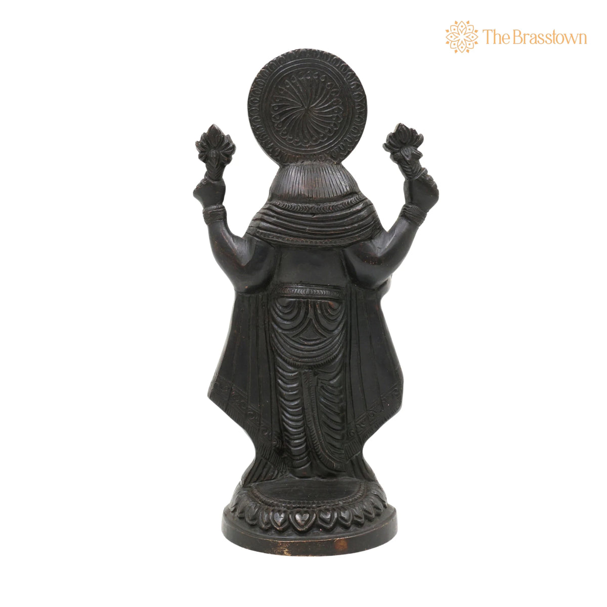 Handcrafted Brass Mahalakshmi Idol – Ashta Lakshmi Kamala Devi Statue, Home Temple & Gift 9 Inch 4