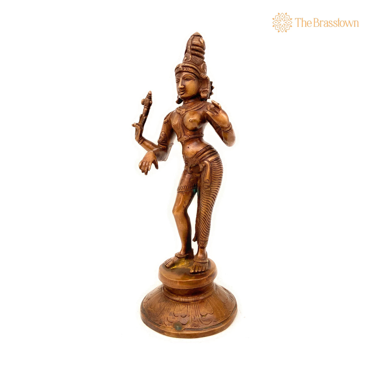 Brass Ardhanarishvara Idol – Handcrafted Ardhnarishwar Murti, Pooja Room Décor 11 Inch 2