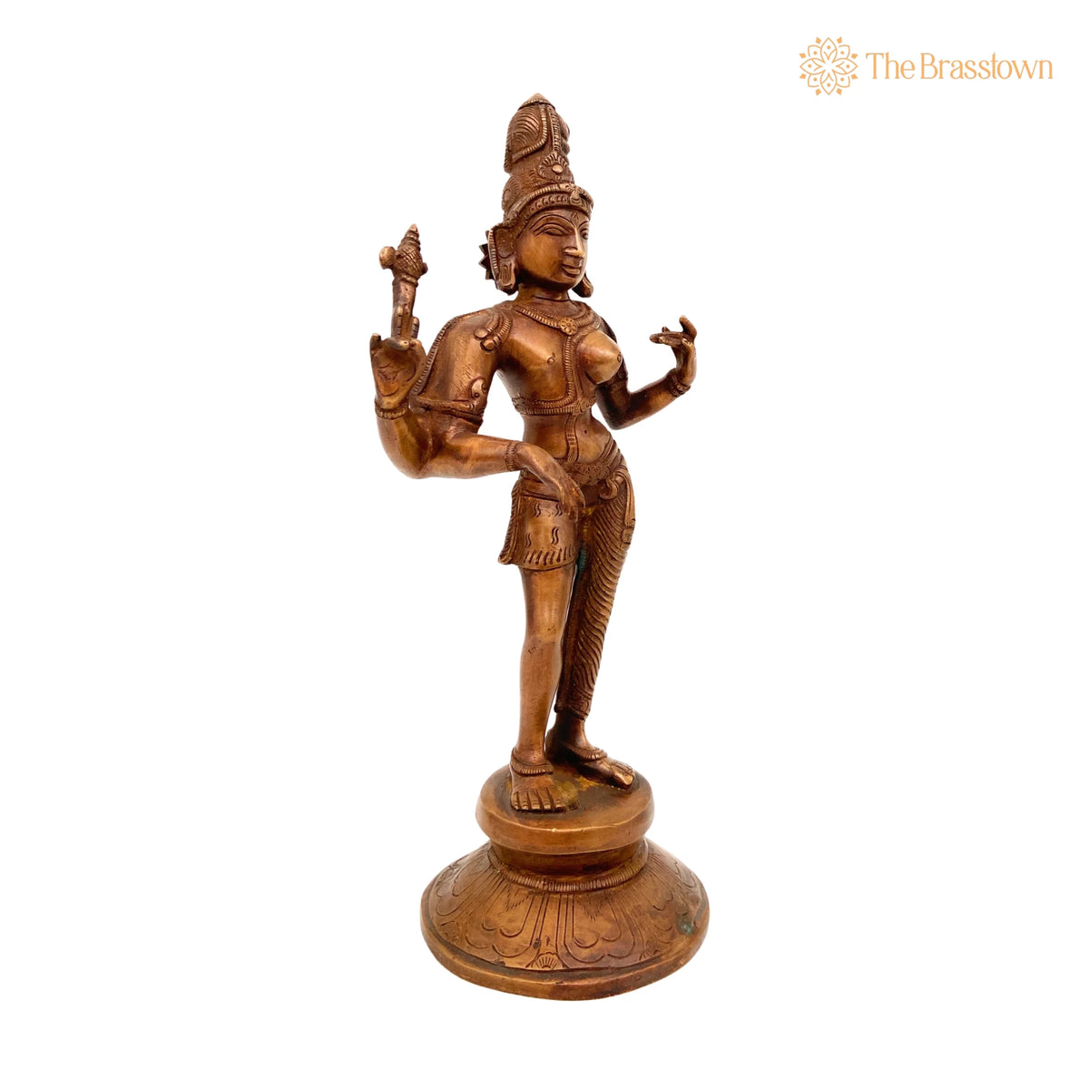 Brass Ardhanarishvara Idol – Handcrafted Ardhnarishwar Murti, Pooja Room Décor 11 Inch 3
