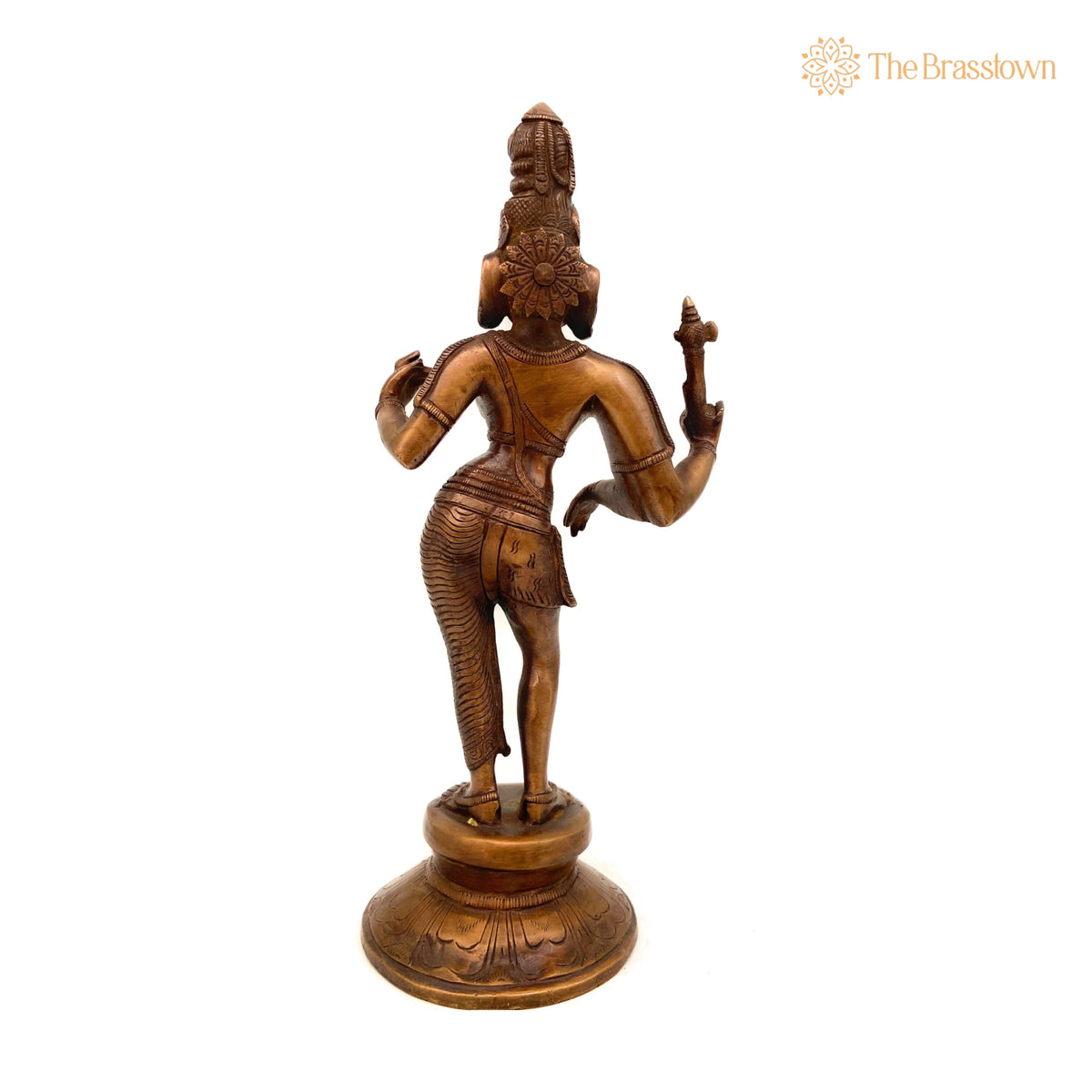 Brass Ardhanarishvara Idol – Handcrafted Ardhnarishwar Murti, Pooja Room Décor 11 Inch 4