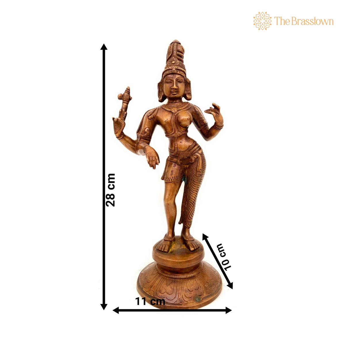 Brass Ardhanarishvara Idol – Handcrafted Ardhnarishwar Murti, Pooja Room Décor 11 Inch 5