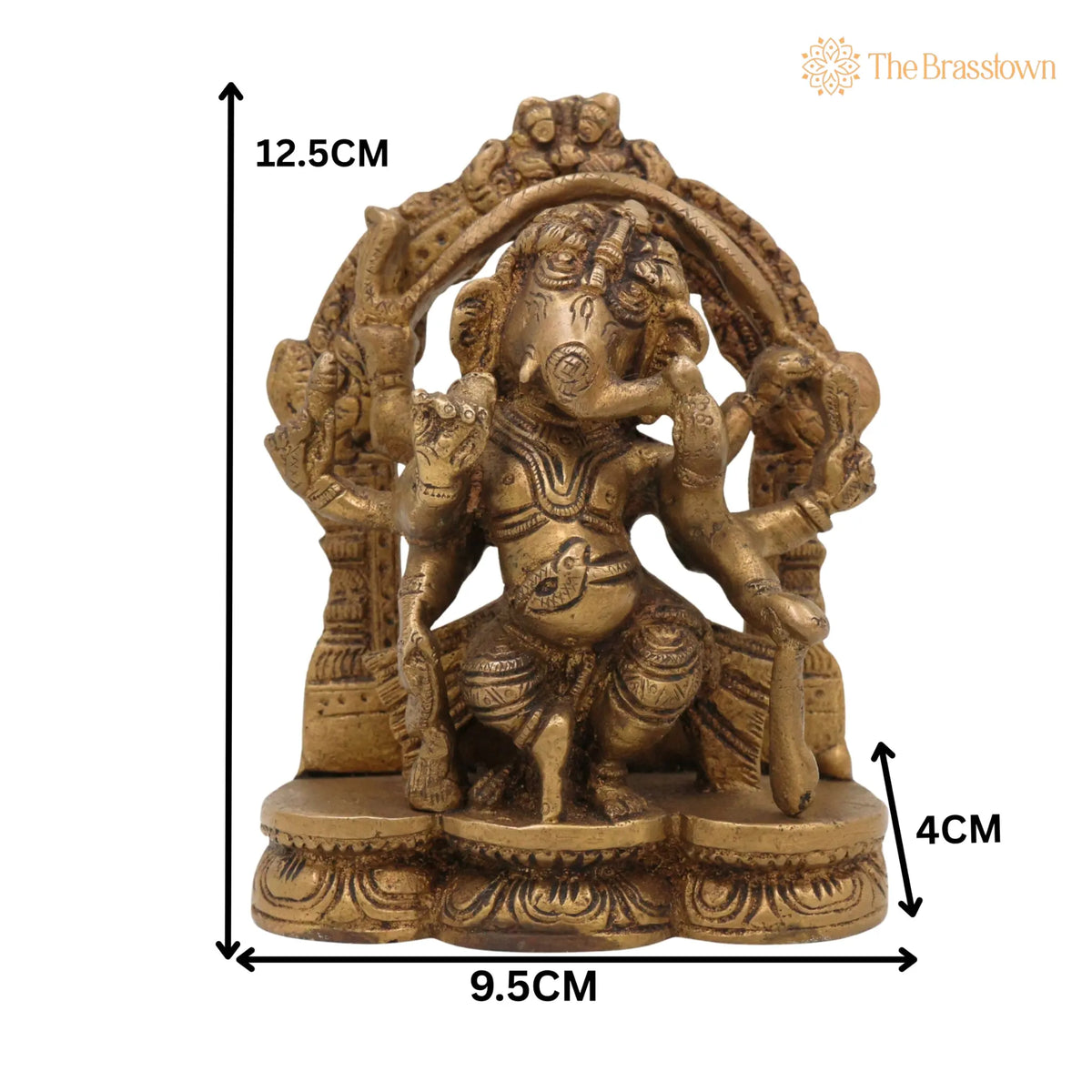 Handcrafted Brass Ganesha Idol – Vinayaka Ganpati Murti, Ganesh Statue for Pooja, Home Temple, Décor & Gift 5 Inch 5