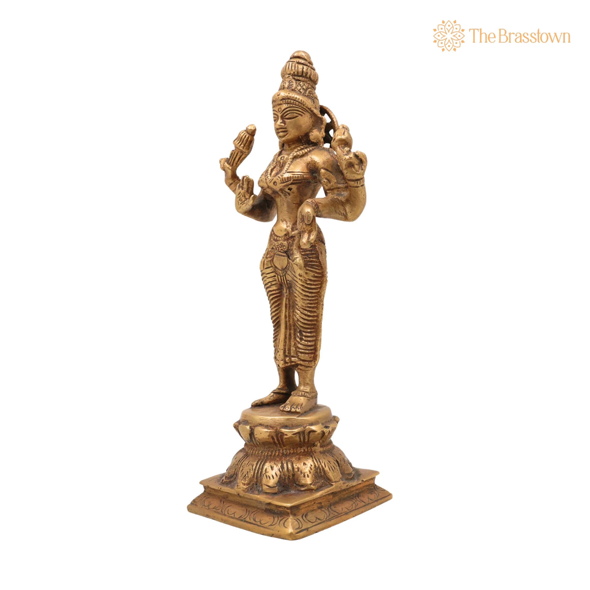 Handcrafted Mahalakshmi Brass Idol – Pital Laxmi Murti, Ashta Lakshmi Vigraham for Pooja, Home Temple & Gifts 3 Inch 3