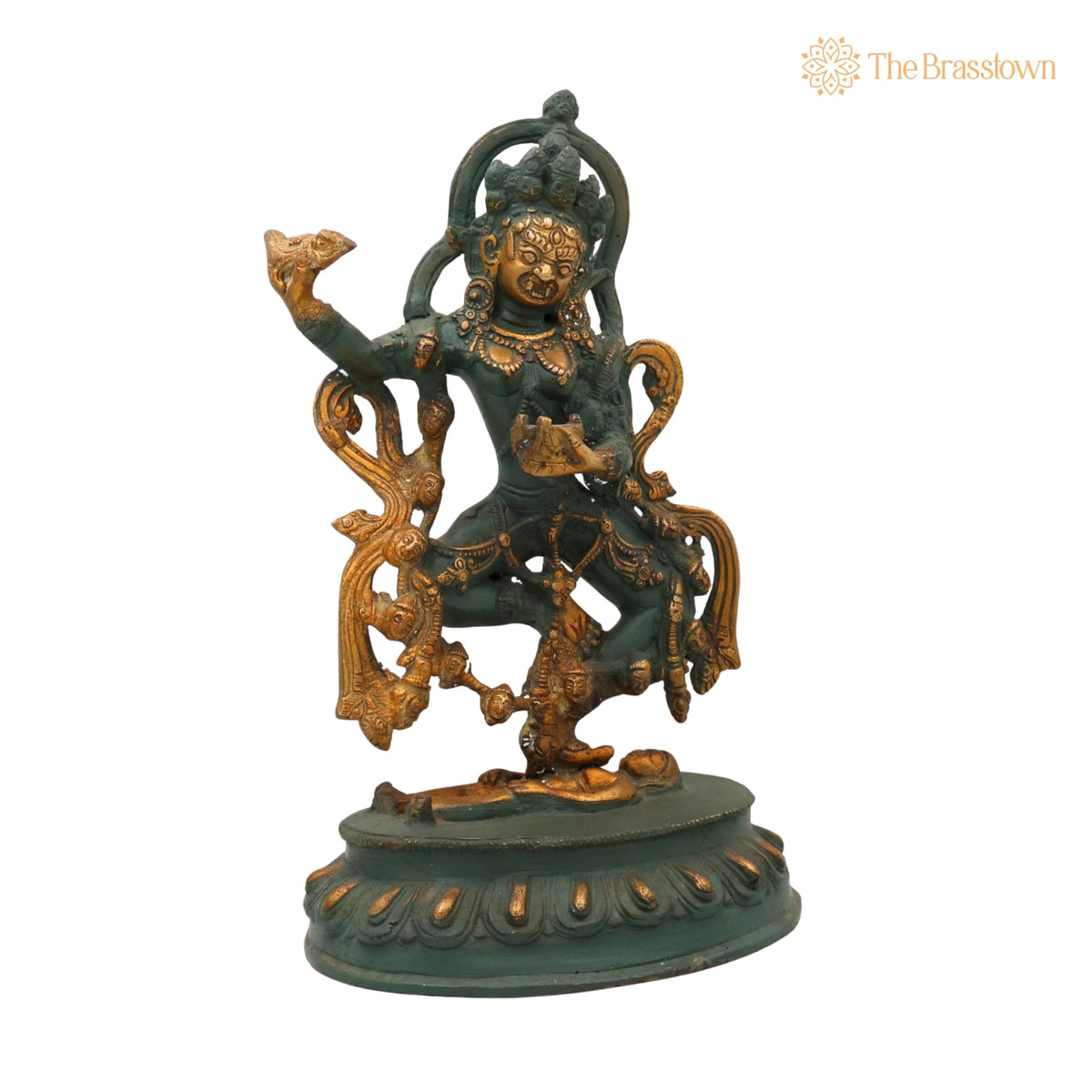 Brass Kali Idol – Handcrafted Krodha Kali, Brass Maha Kali, Goddess Kali Statue, Kali Murti, Kali Statue Brass, Guhyakali 14 Inch 2