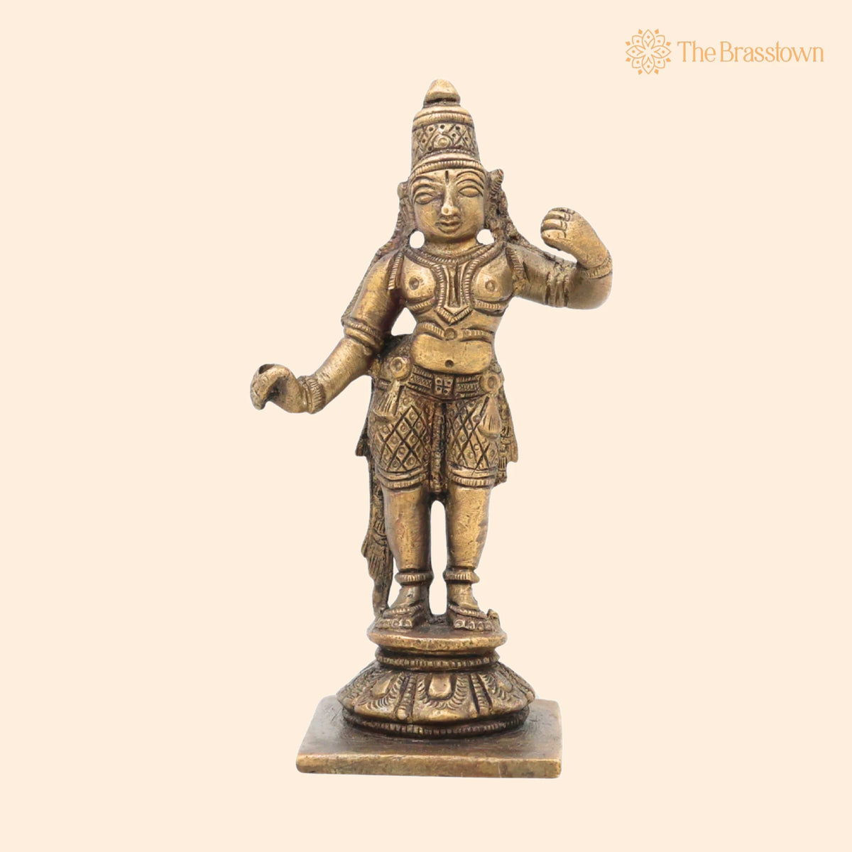 Brass Sri Ram Idol – Shree Rama Murti, Pital Ramachandra Statue, Kodanda Rama Vigraham, Handmade Hindu God Ram Idol 4.5 Inch 1