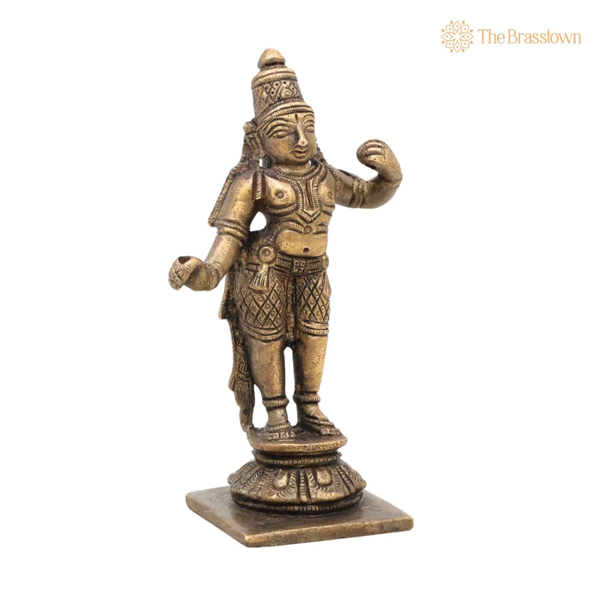 Brass Sri Ram Idol – Shree Rama Murti, Pital Ramachandra Statue, Kodanda Rama Vigraham, Handmade Hindu God Ram Idol 4.5 Inch 2