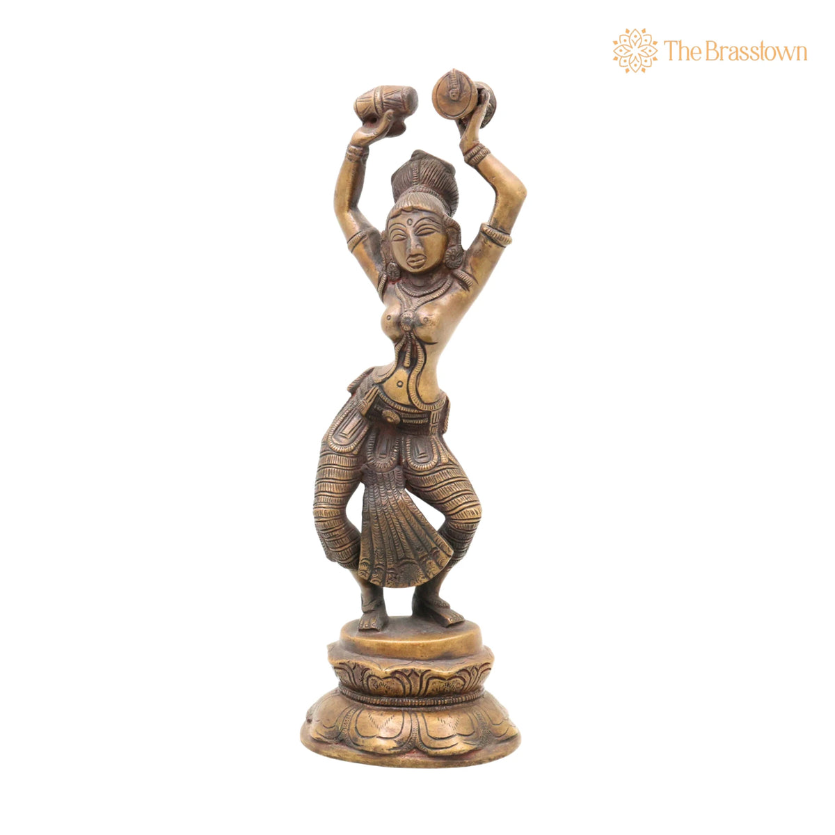 Brass Dancing Apsara Idol – Handcrafted Dancing Lady Showpieces, Apsara, Brass Apsara Idol, Dancing Girl for Puja, Home Mandir & Décor 11.5 Inch 3