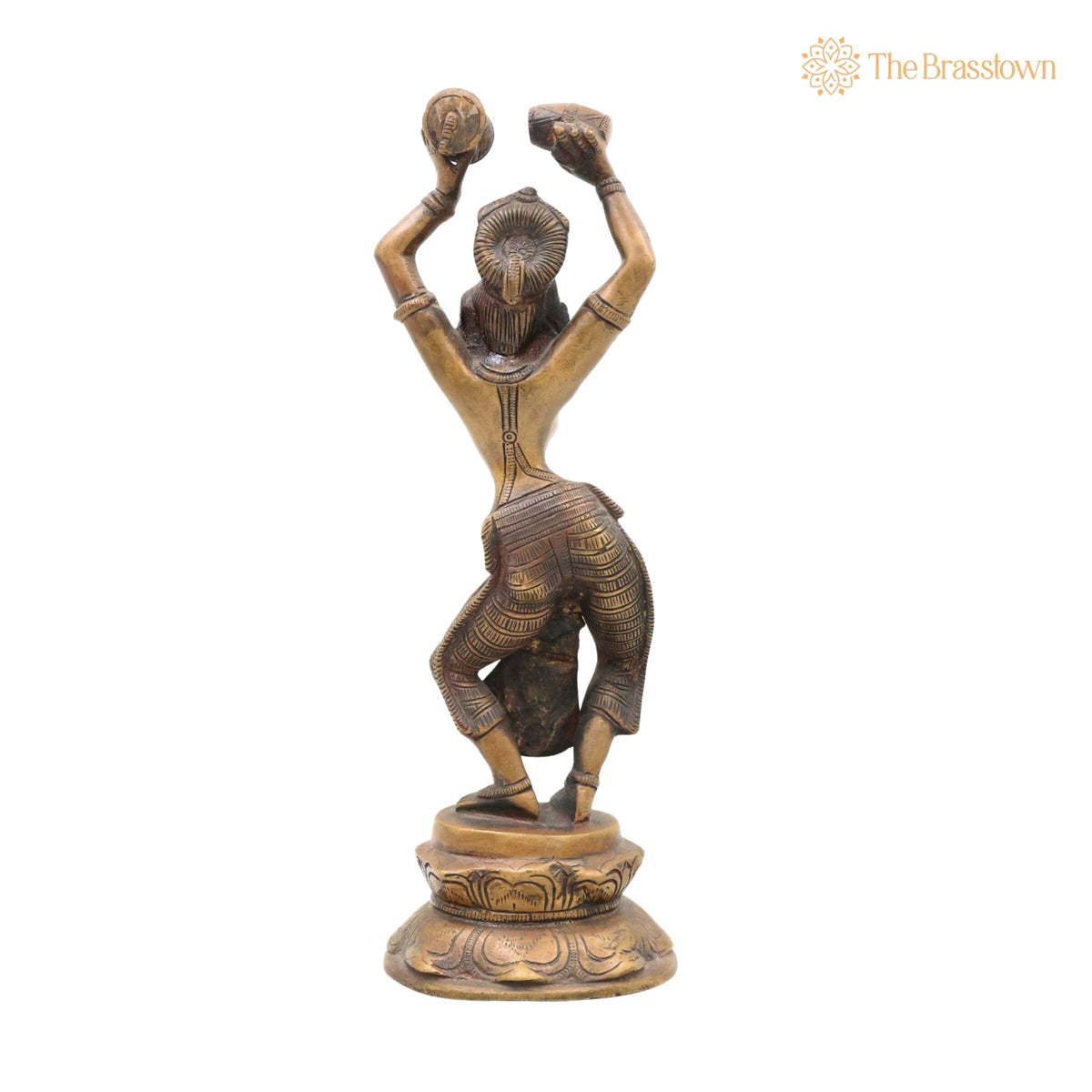 Brass Dancing Apsara Idol – Handcrafted Dancing Lady Showpieces, Apsara, Brass Apsara Idol, Dancing Girl for Puja, Home Mandir & Décor 11.5 Inch 4