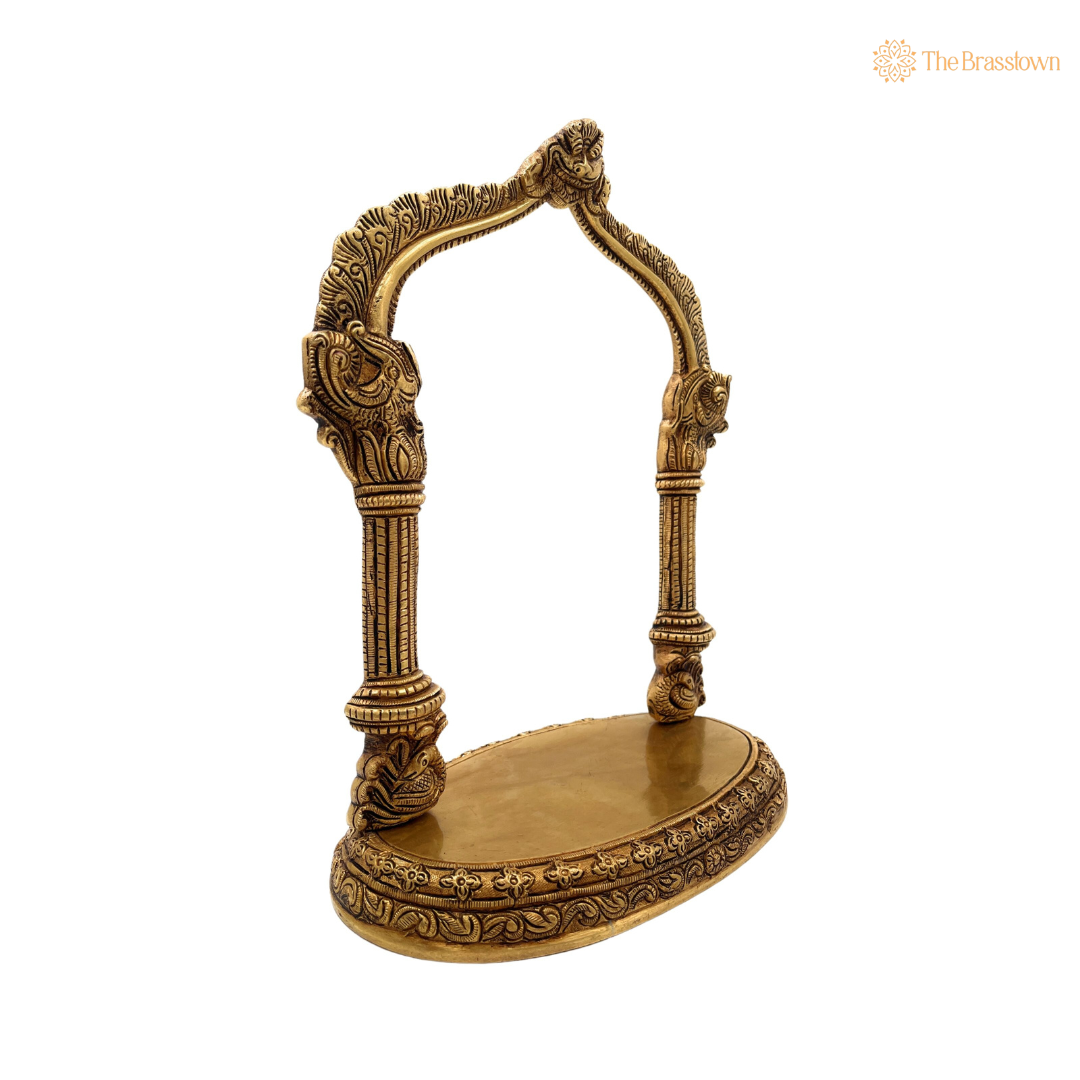 Brass Arch Frame with Ornate Pillars 13 Inch