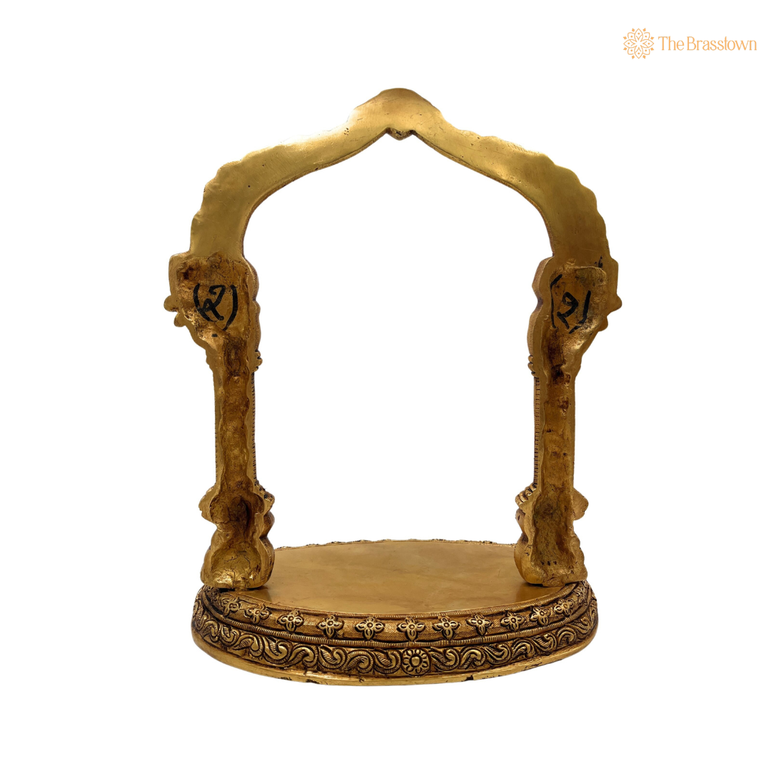 Brass Arch Frame with Ornate Pillars 13 Inch
