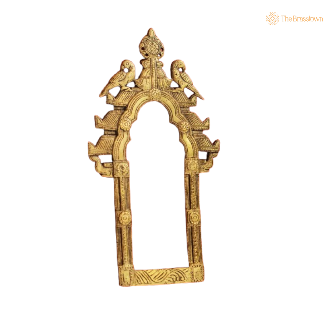 Brass Arch Frame with Parrots – A Traditional Masterpiece 10 Inch