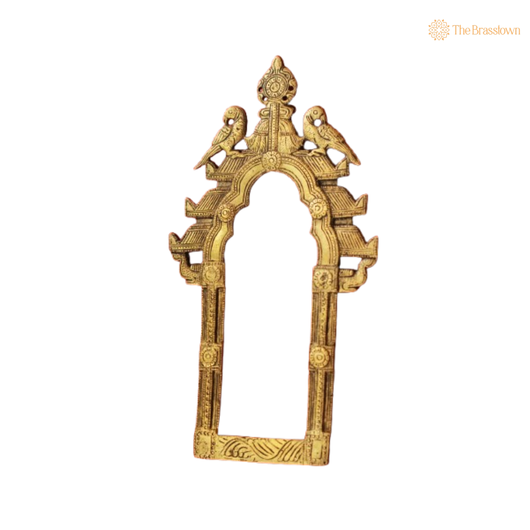 Brass Arch Frame with Parrots – A Traditional Masterpiece 10 Inch