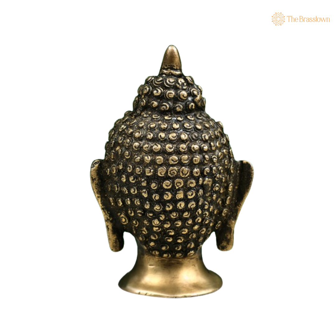 Brass Buddha Head – A Symbol of Tranquility and Inner Peace 5 Inch