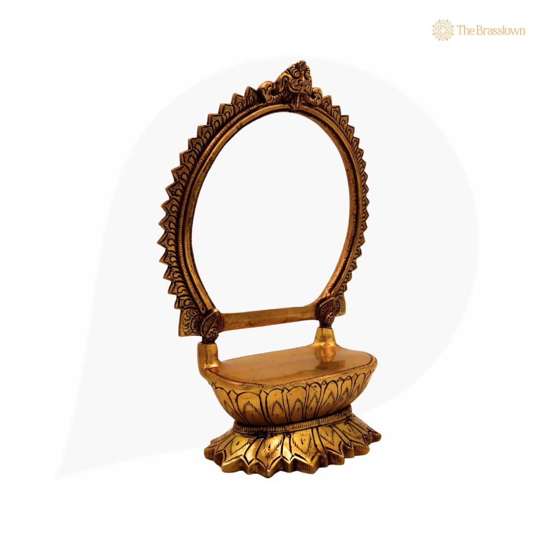 Brass Circular Frame with Lotus Base 10.5 Inch