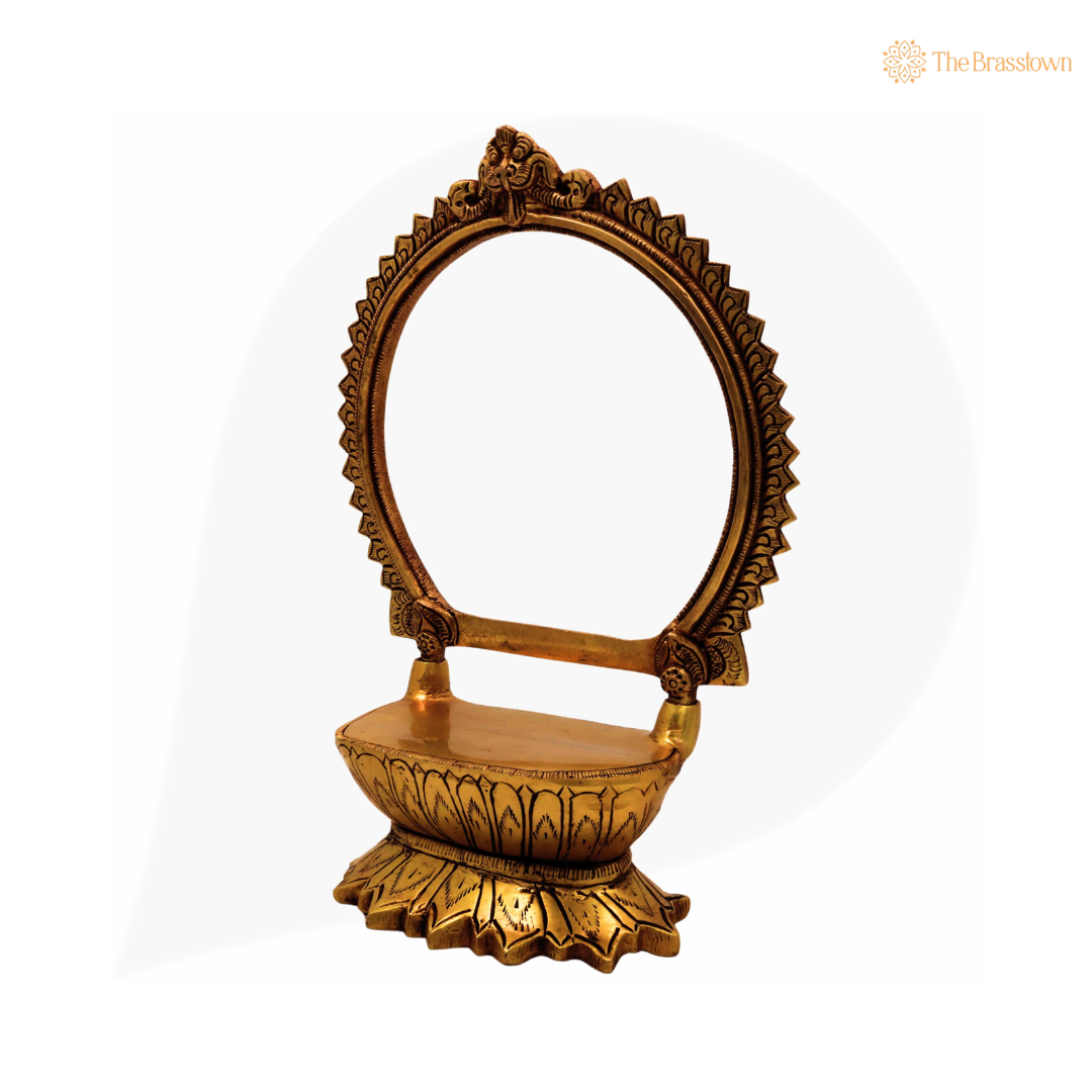 Brass Circular Frame with Lotus Base 10.5 Inch