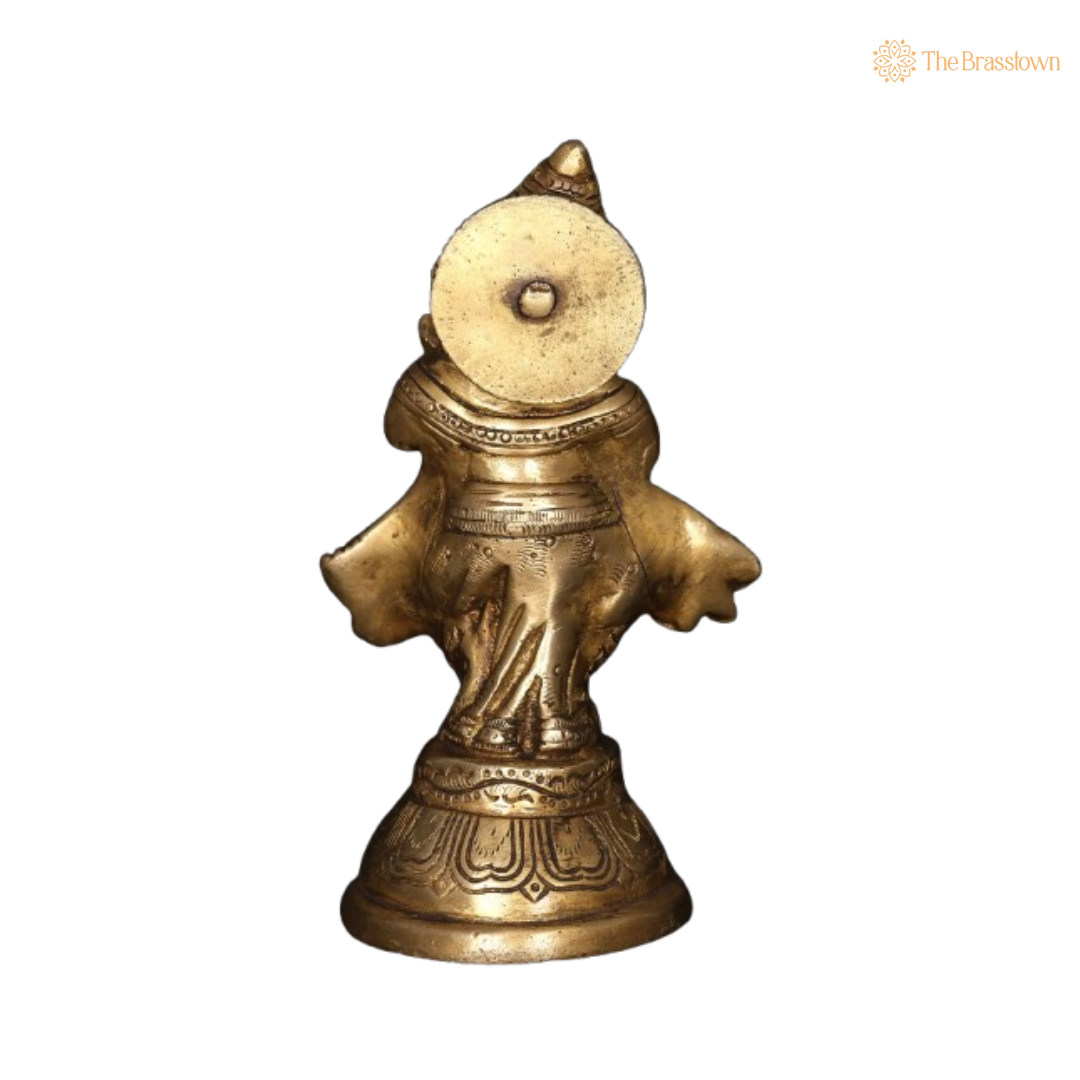 Brass Dancing Ganesha Idol – Artistic & Decorative 6 Inch