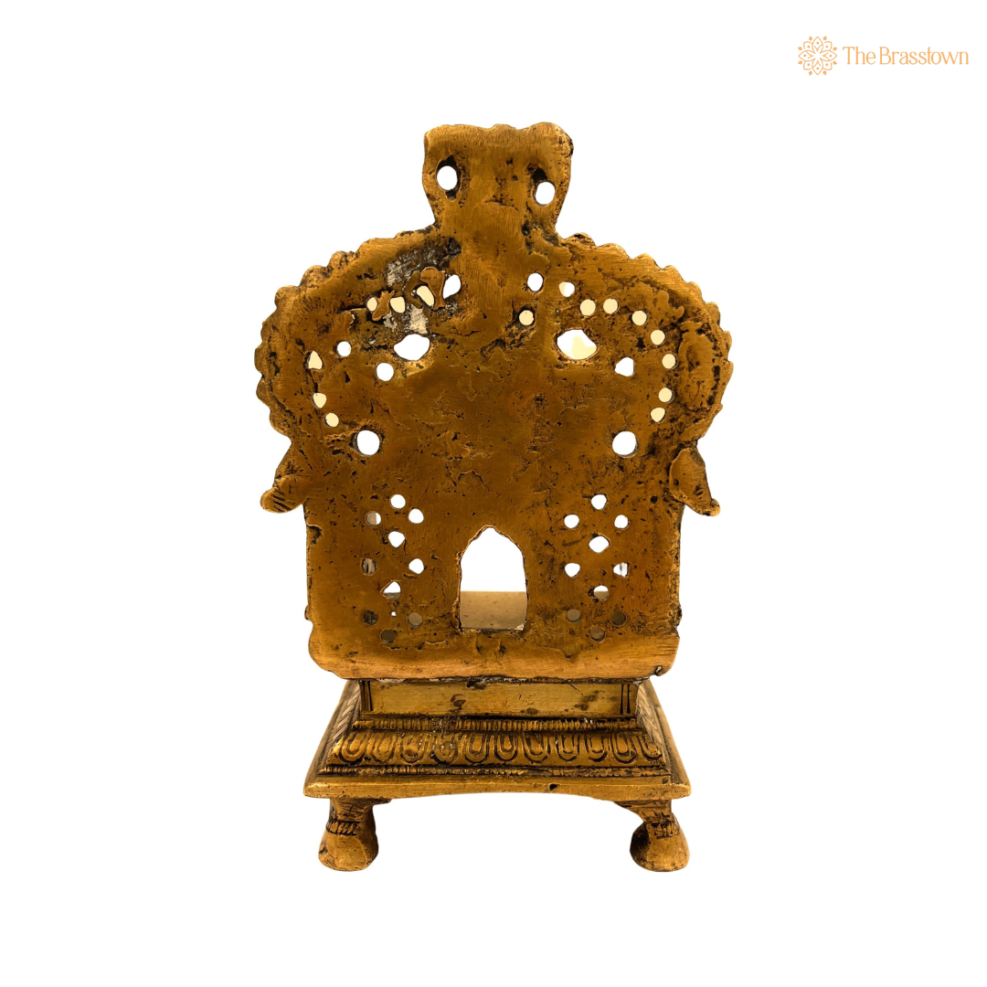 Brass Decorative Throne – A Regal Pedestal for Your Deities 7 Inch
