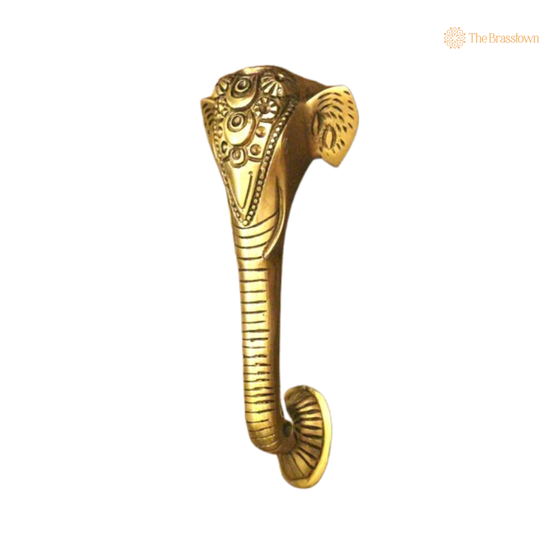 Brass Elephant Door Handle – Majestic Elegance for Your Home 10 Inch