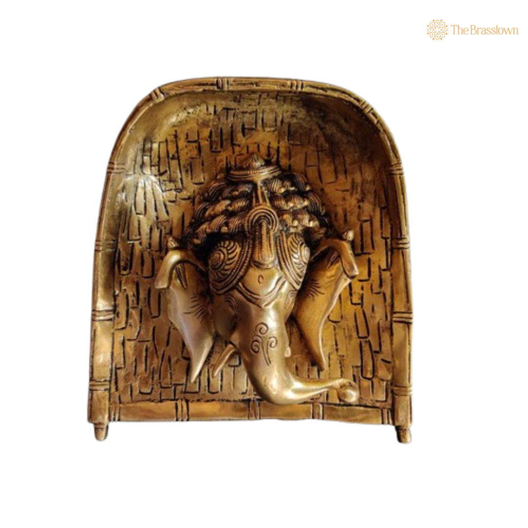 Brass Ganesha Wall Hanging – A Divine Blend of Art and Spirituality 6.5 Inch