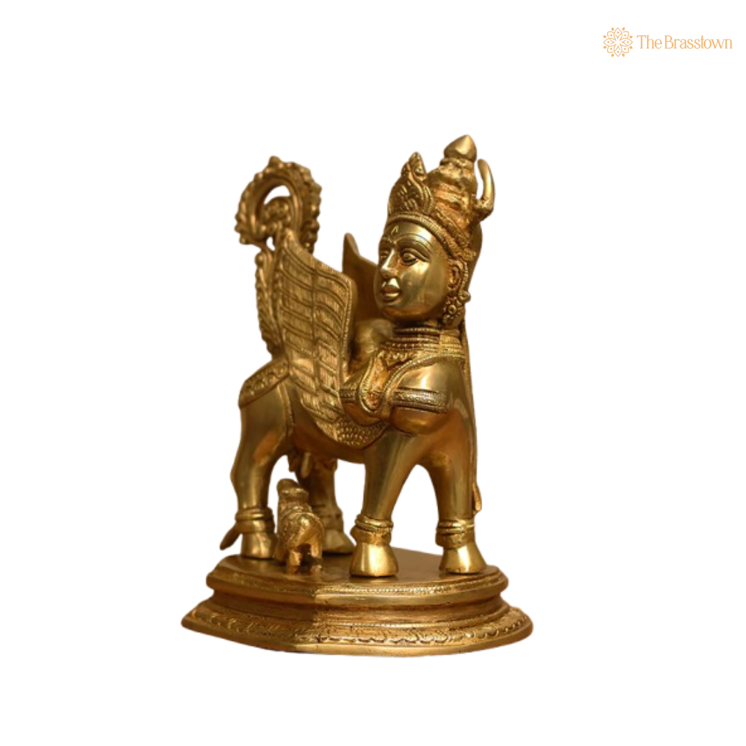 Brass Kamdhenu Idol 10 Inch