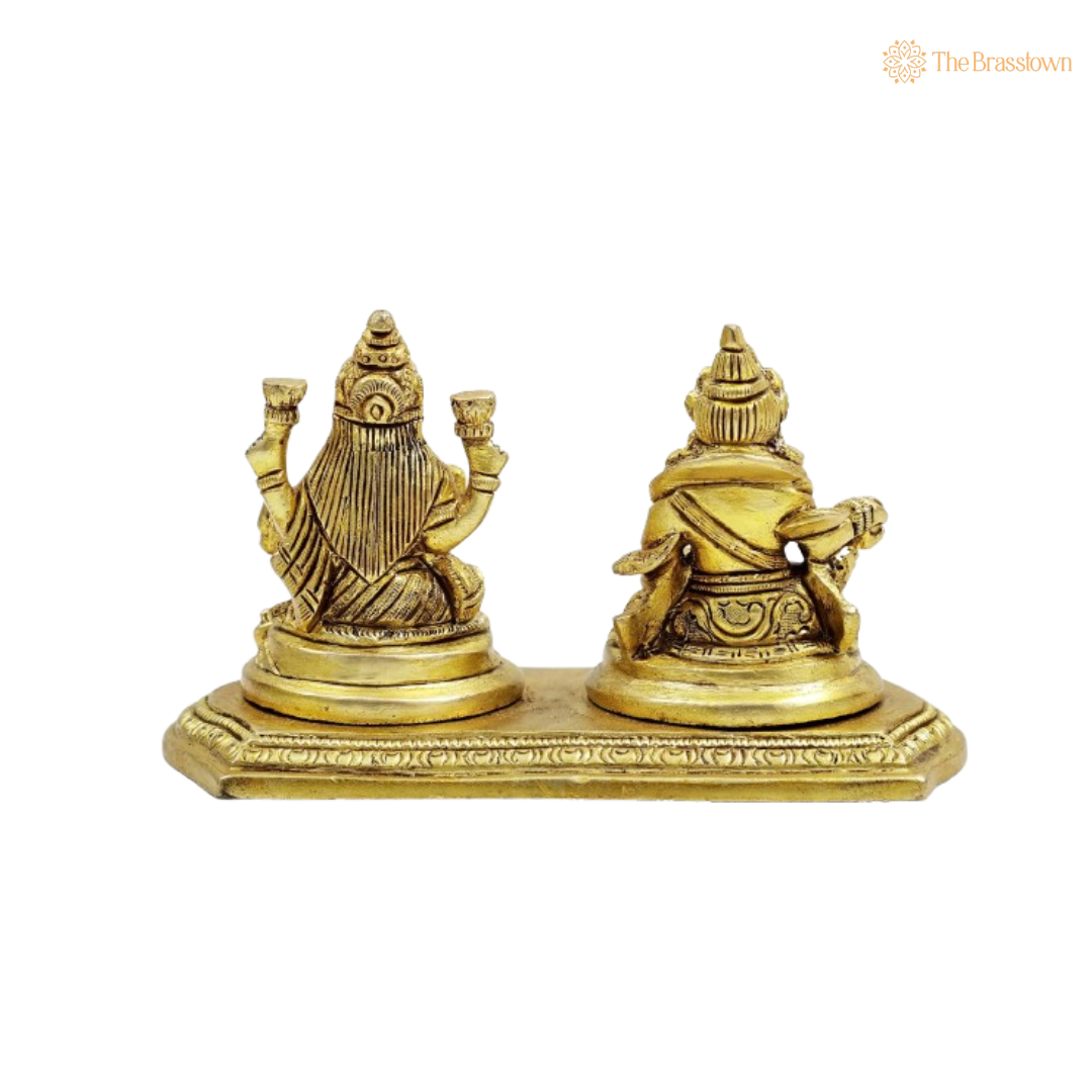 Brass Lakshmi and Kuber Idol Set 6 Inch
