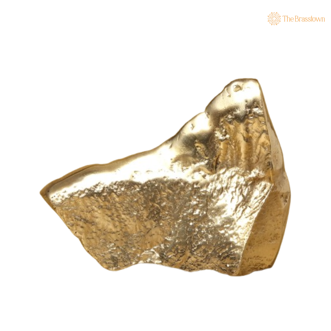 Brass Lord Ganesha on Rock 4 Inch