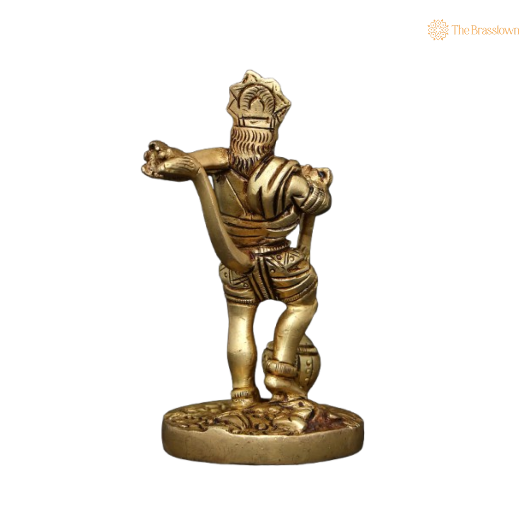 Brass Lord Hanuman Idol – The Divine Protector and Symbol of Strength 4 Inch