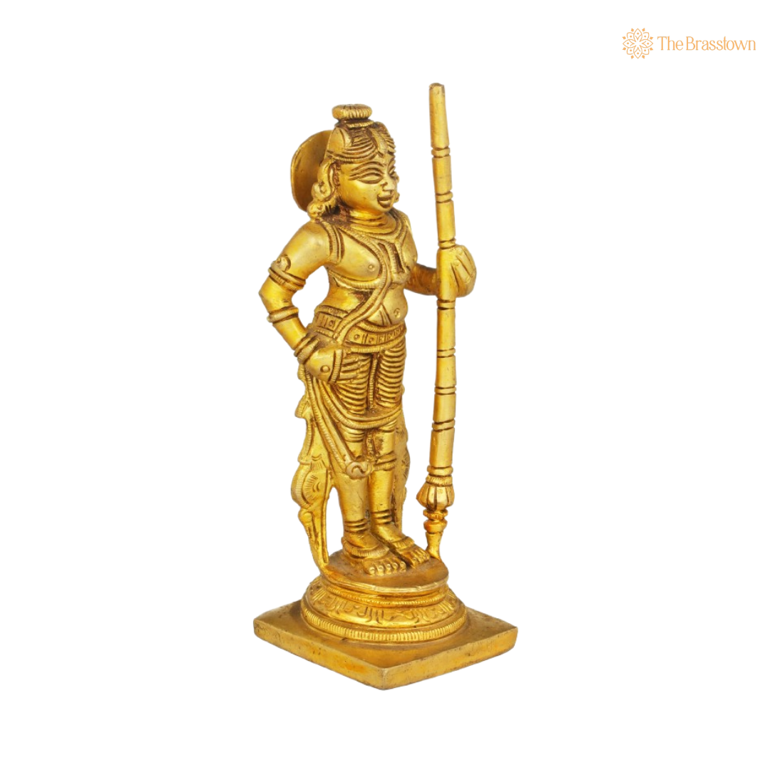 Brass Lord Krishna Idol with Flute 6 Inch