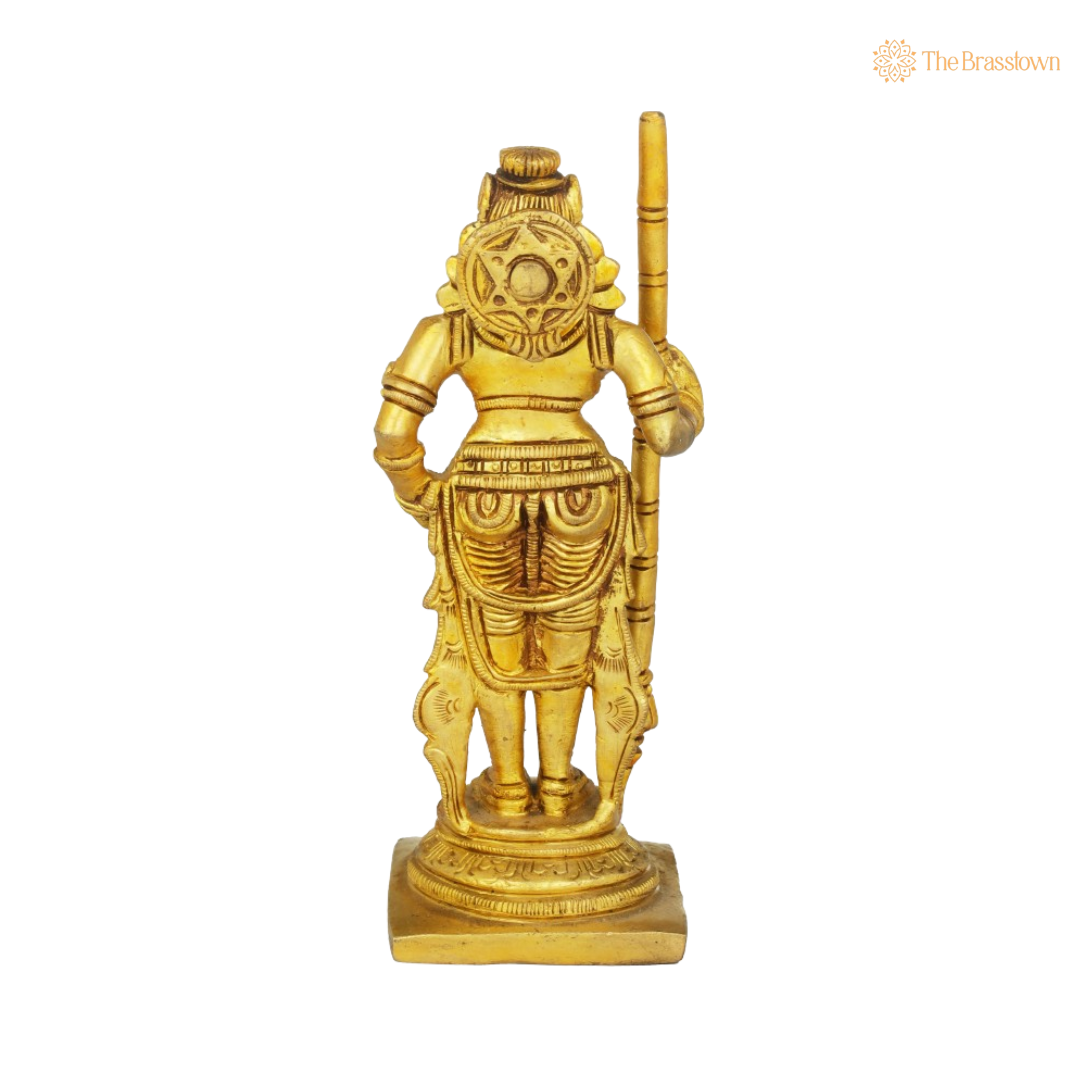Brass Lord Krishna Idol with Flute 6 Inch