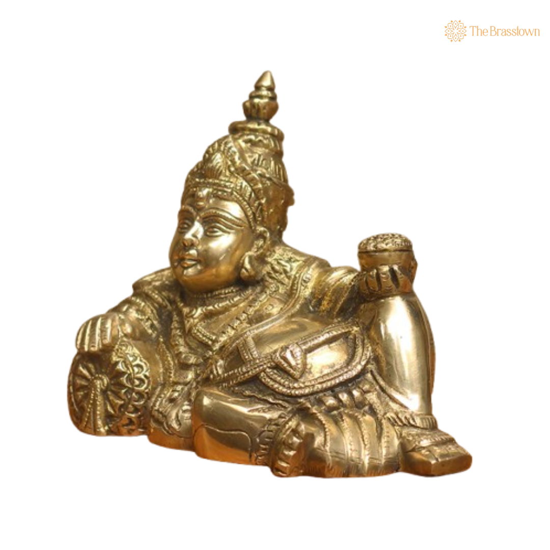 Brass Lord Kuber Idol – The Divine Treasurer of Wealth and Prosperity 6 Inch