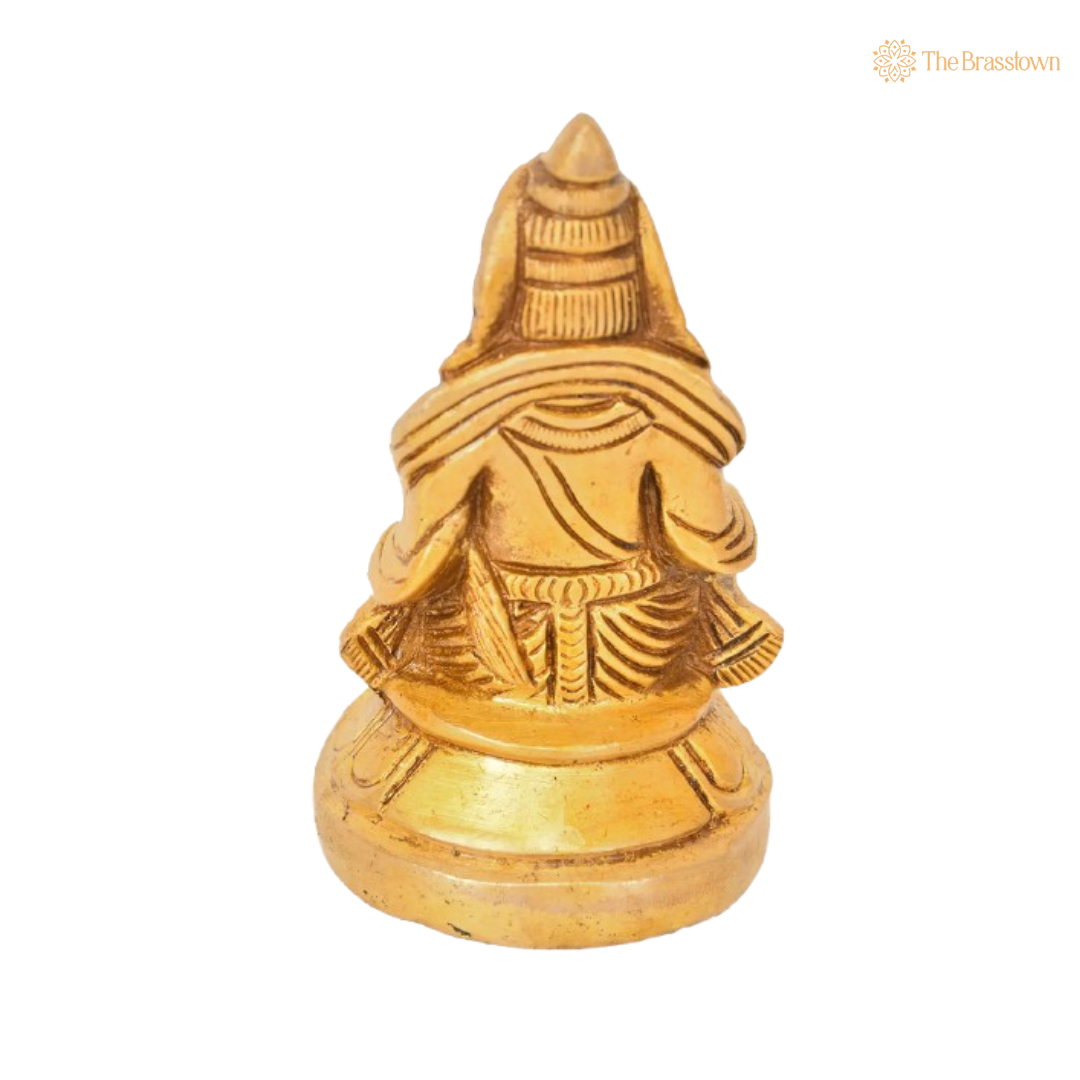 Brass Lord Kuber Idol – The Divine Treasurer of Wealth and Prosperity 3 Inch