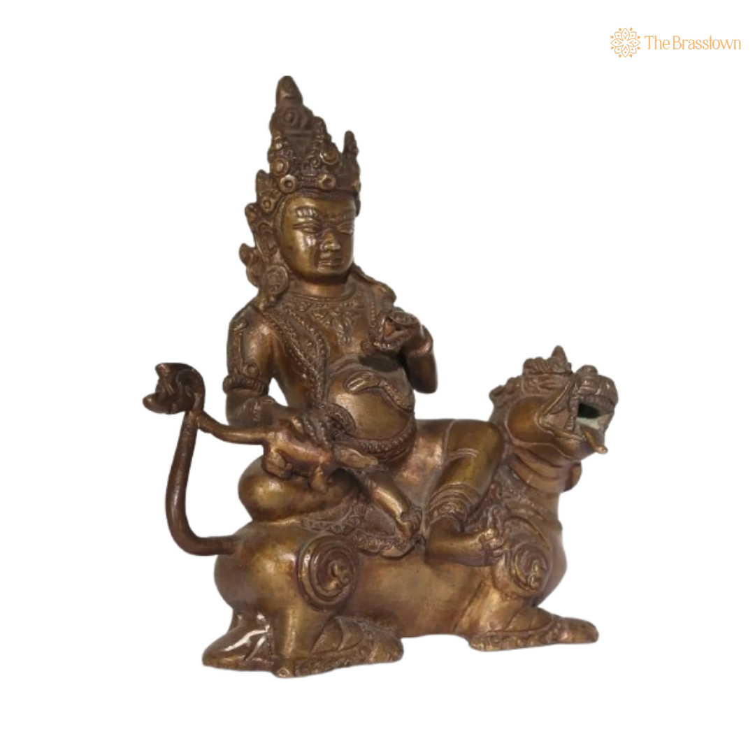 Brass Lord Kuber Idol – The Divine Treasurer of Wealth and Prosperity 6 Inch
