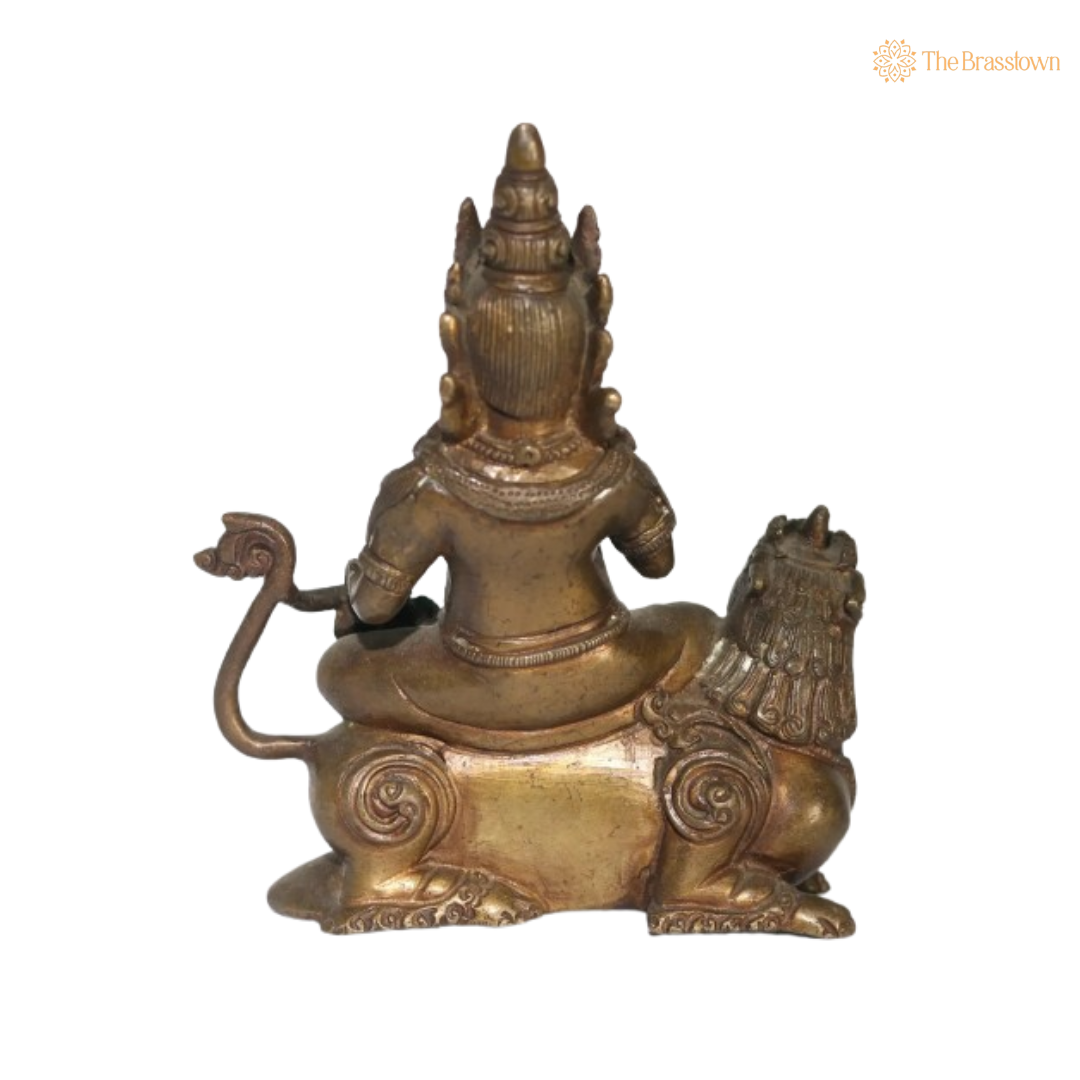 Brass Lord Kuber Idol – The Divine Treasurer of Wealth and Prosperity 6 Inch