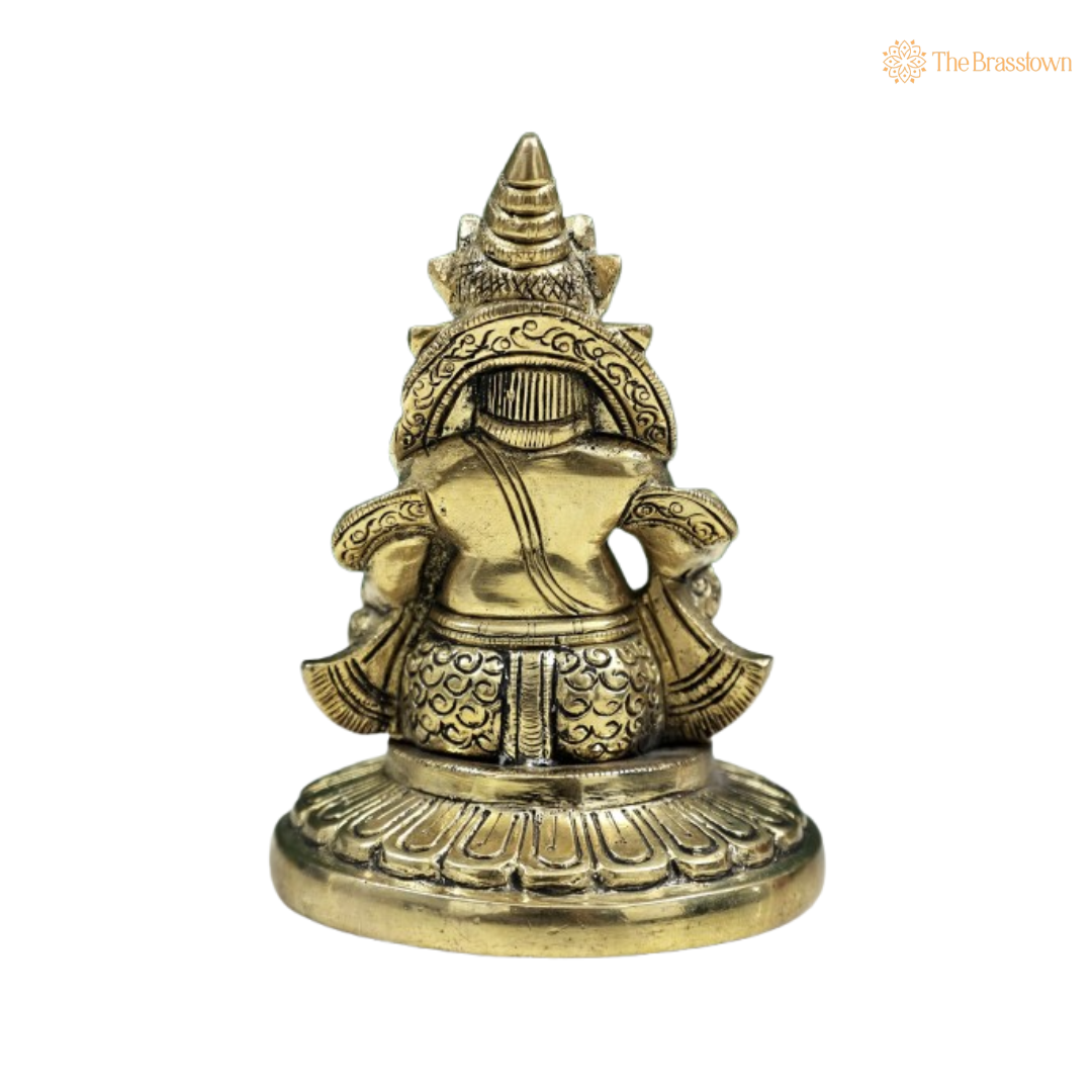 Brass Lord Kuber Idol – The Divine Wealth Guardian 4 Inch