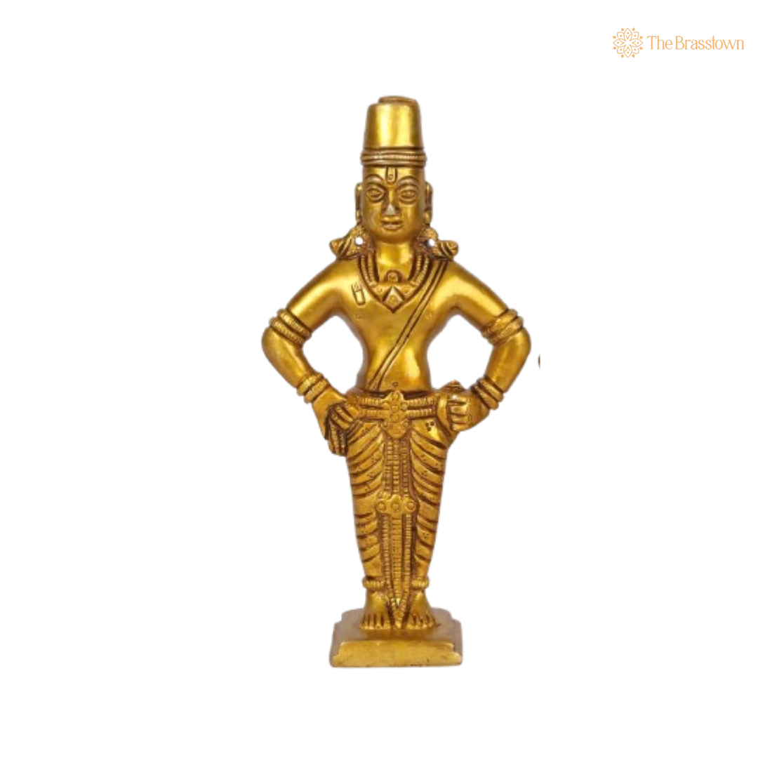Brass Lord Vishnu and Goddess Lakshmi Idol Set 6.5 Inch