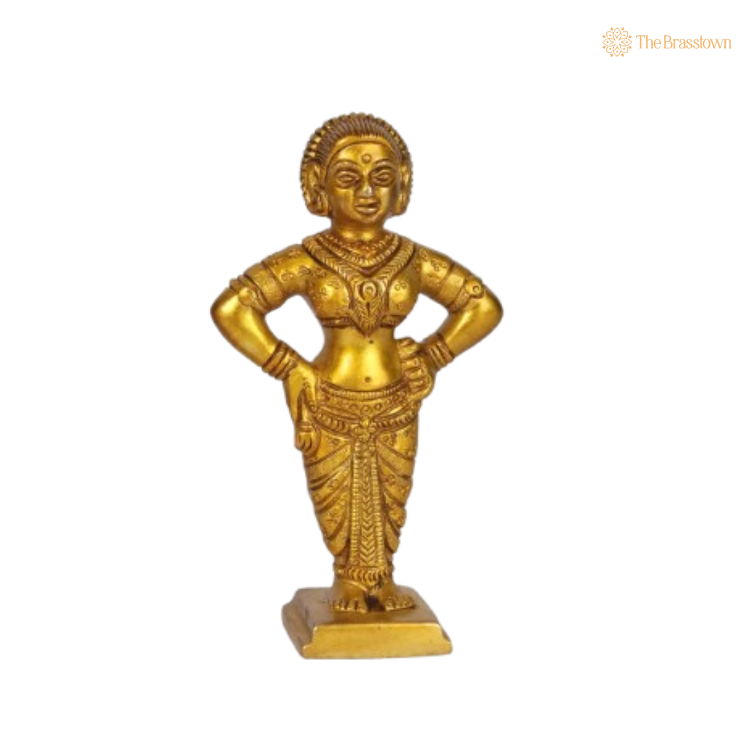Brass Lord Vishnu and Goddess Lakshmi Idol Set 6.5 Inch
