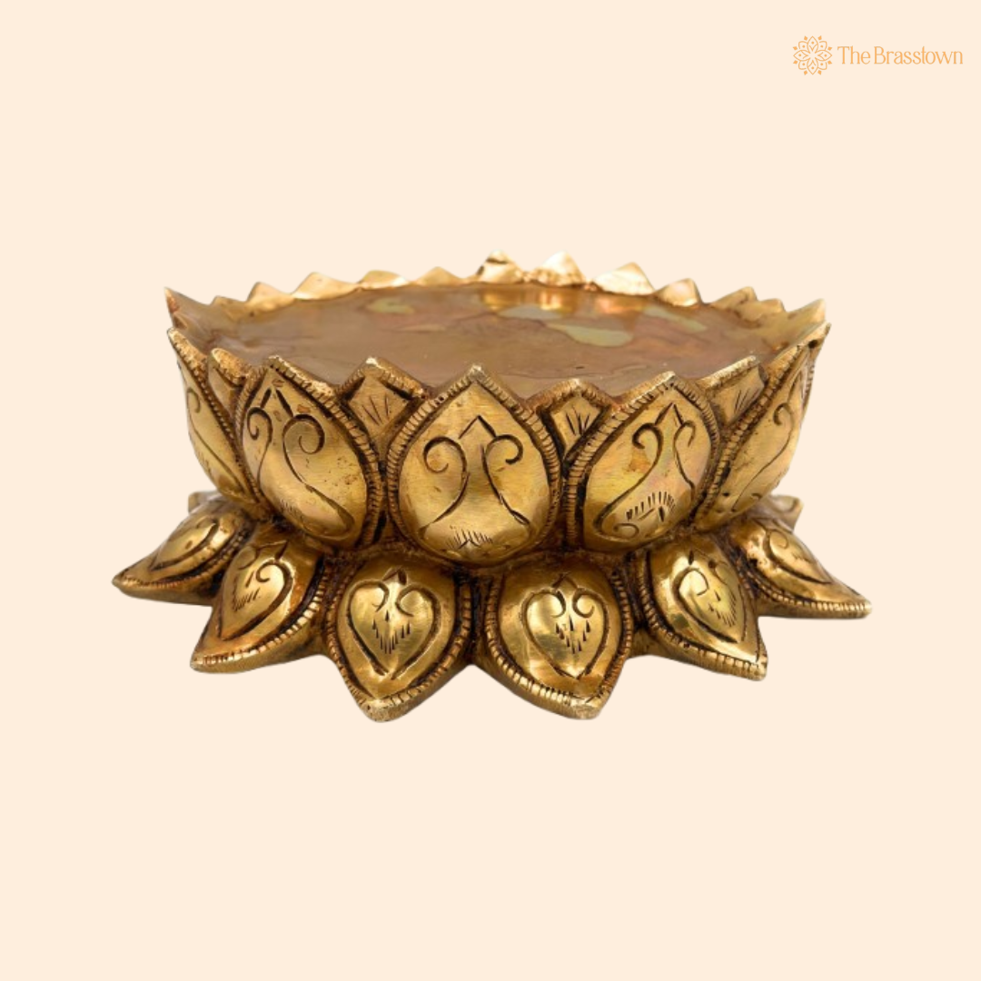 Brass Lotus Design Bowl 2.5 Inch