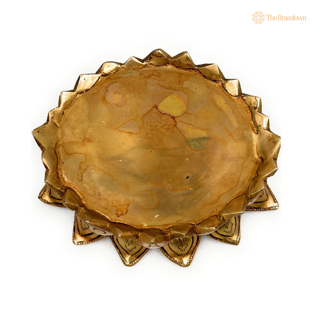 Brass Lotus Design Bowl 2.5 Inch