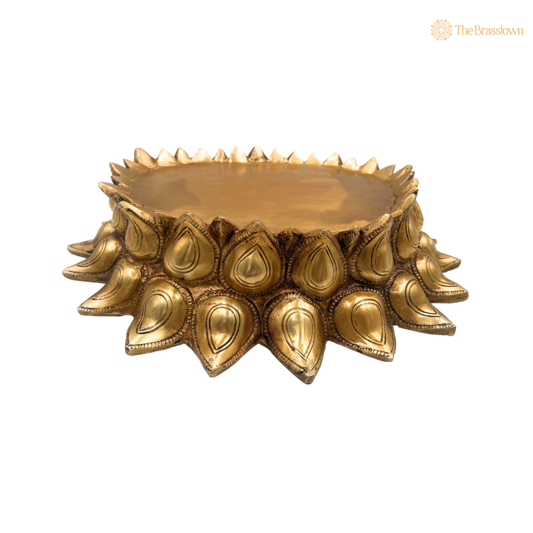 Brass Lotus Design Stand – A Symbol of Purity and Elegance 3 Inch