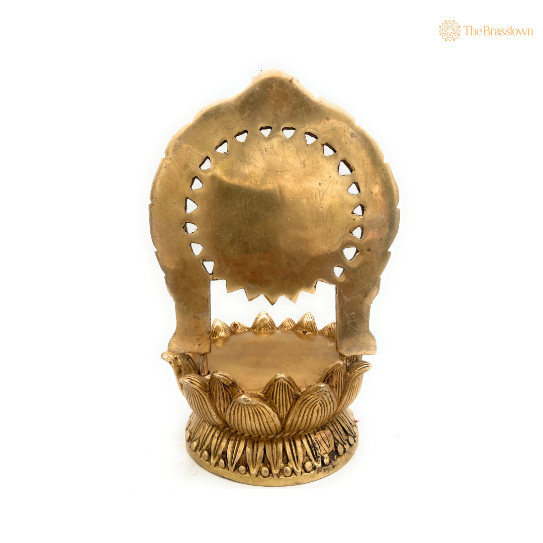 Brass Lotus Pedestal with Radiant Arch 10.5 Inch