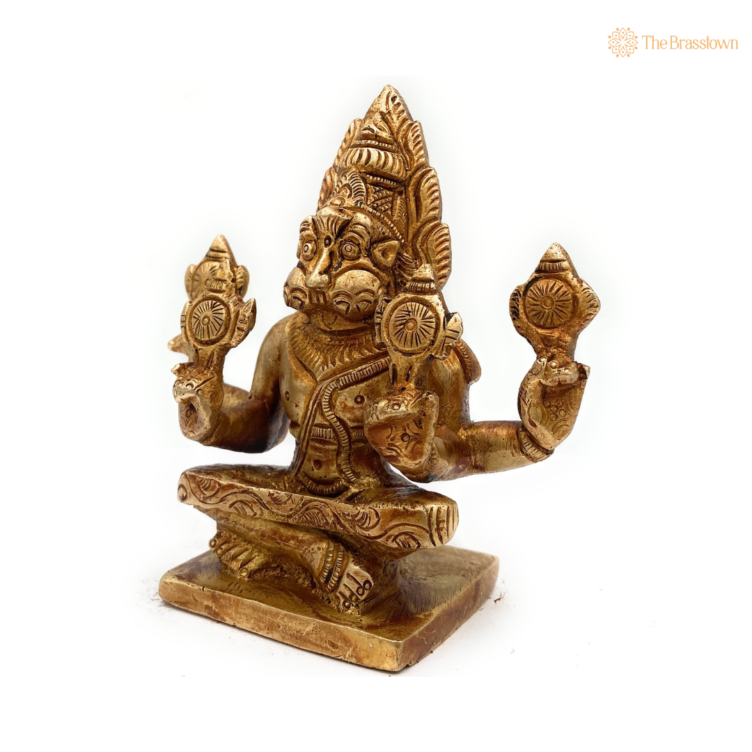 Brass Narasimha Statue 4.5 Inch