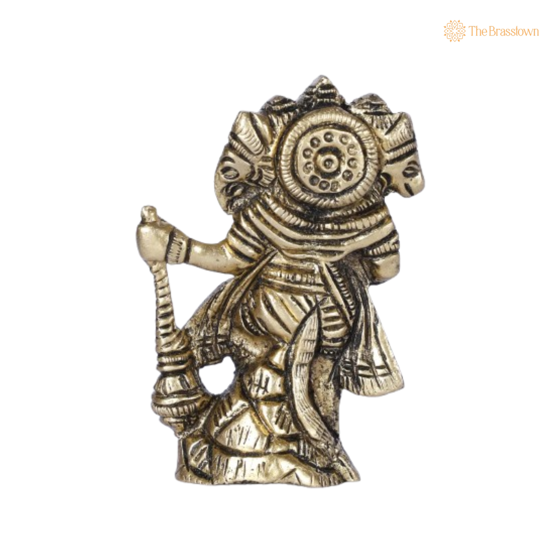 Brass Panchmukhi Hanuman Idol – The Five-Faced Divine Protector 2 Inch