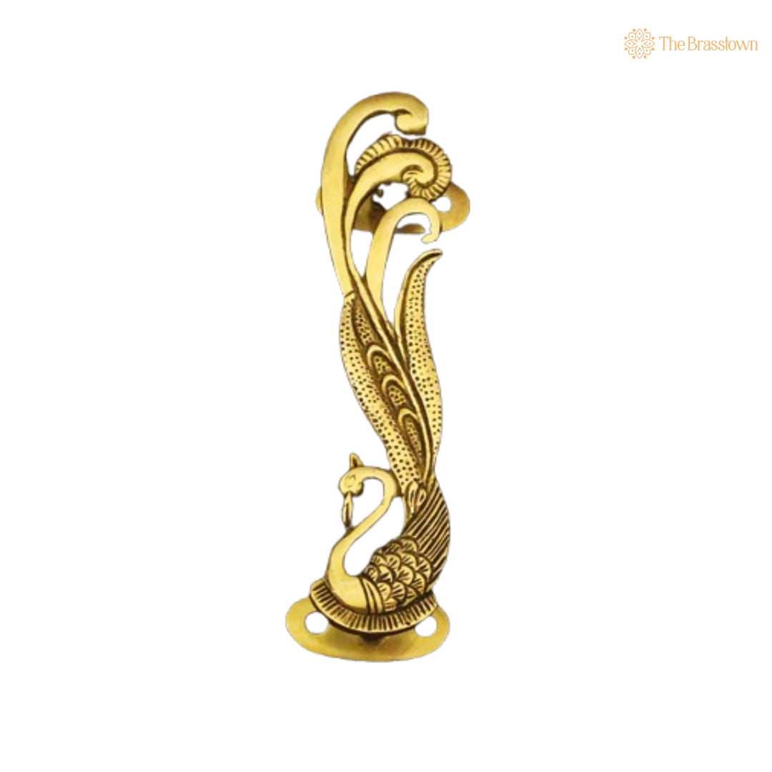 Brass Peacock Door Handle Set – Graceful Elegance for Your Interiors 7 Inch