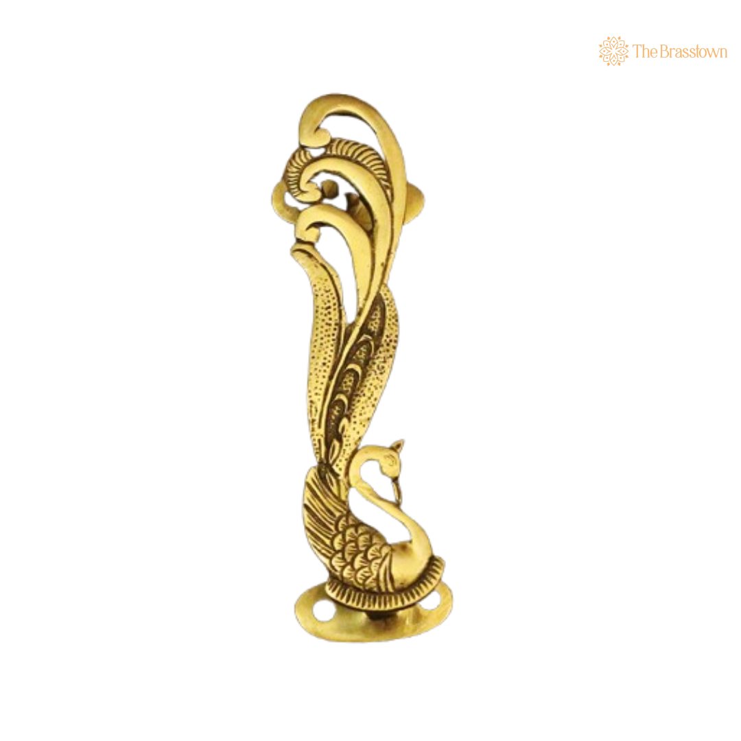 Brass Peacock Door Handle Set – Graceful Elegance for Your Interiors 7 Inch