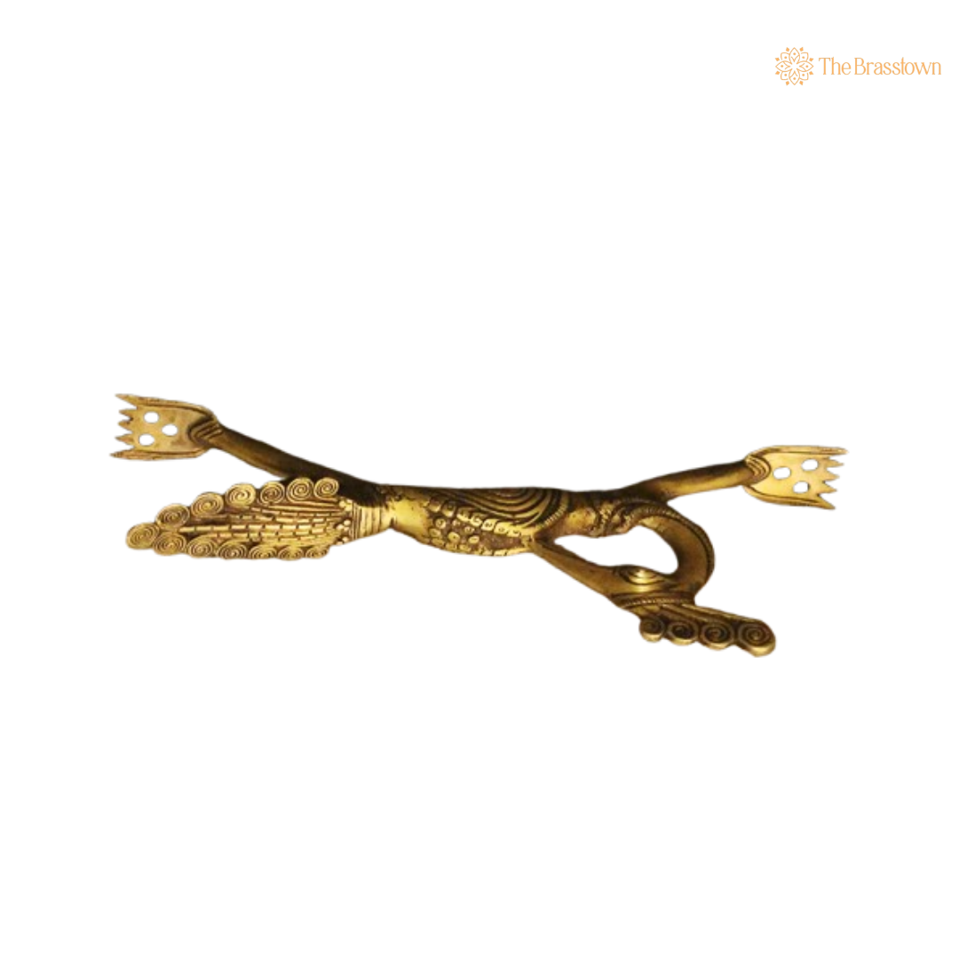 Brass Peacock Inspired Door Handle – Artistic Elegance for Your Home 12.5 Inch