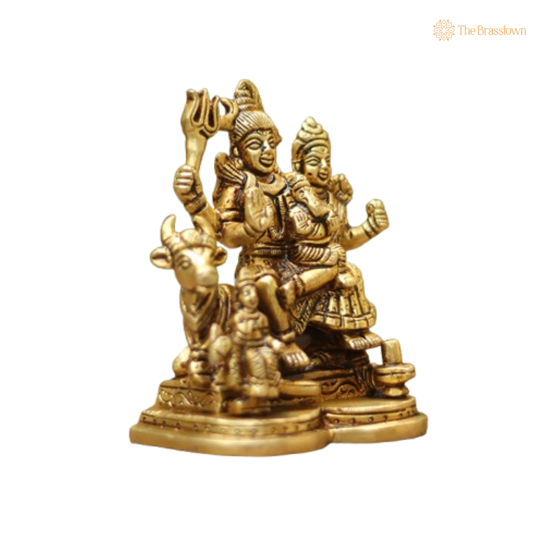 Brass Shiva Parivar Statue 4.5 Inch