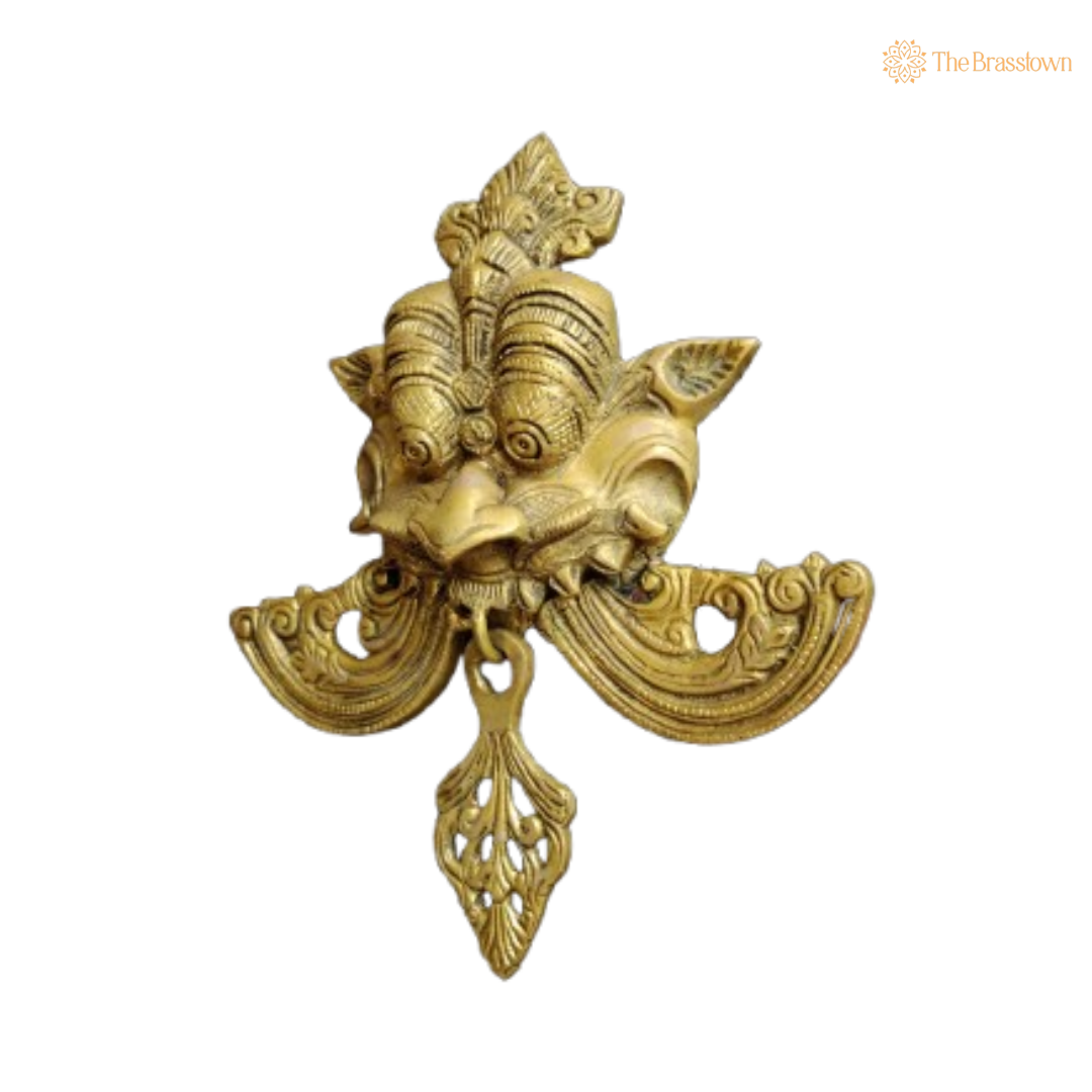 Brass Yali Wall Hanging – A Guardian of Strength and Tradition 7.5 Inch